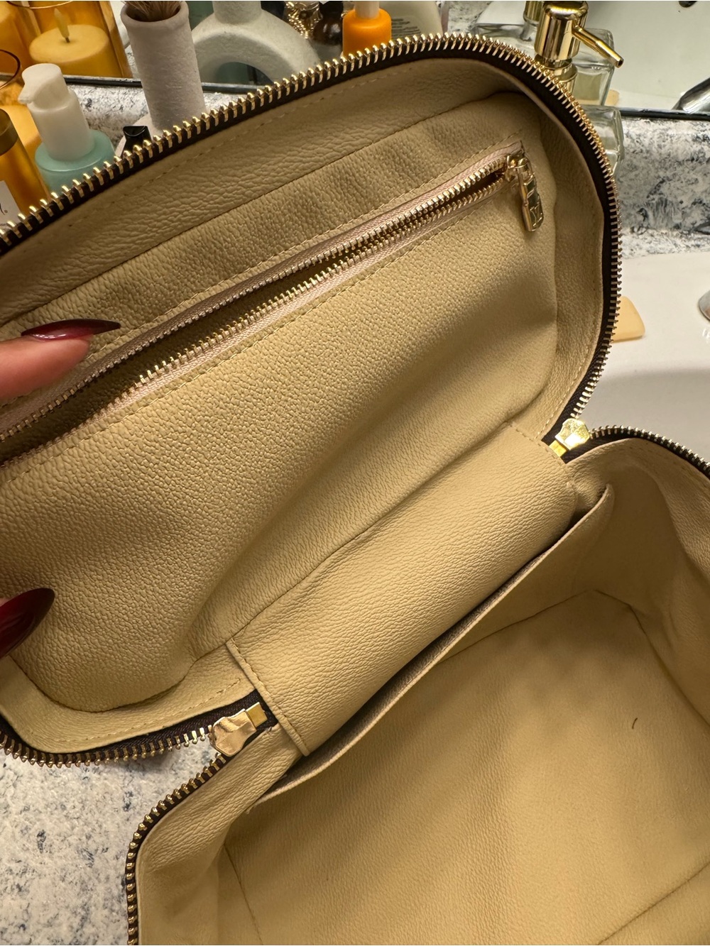 LV Monogram Cosmetic Pouch in Brown and Tan Nice BB size - Picture 2 of 5